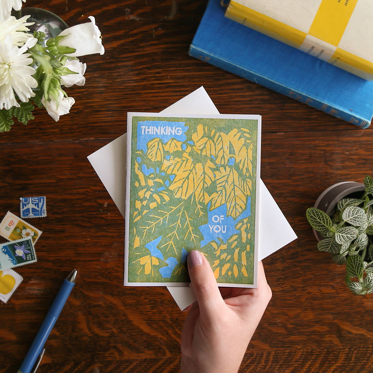 Thinking of You (Autumn Leaves) Letterpress Card