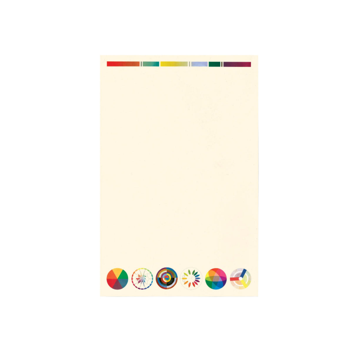 Notepad with colorful design elements on a gray background