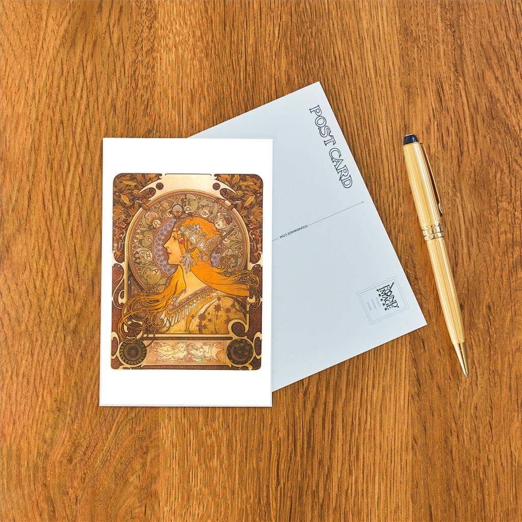 Art Nouveau Zodiac Woman Postcard