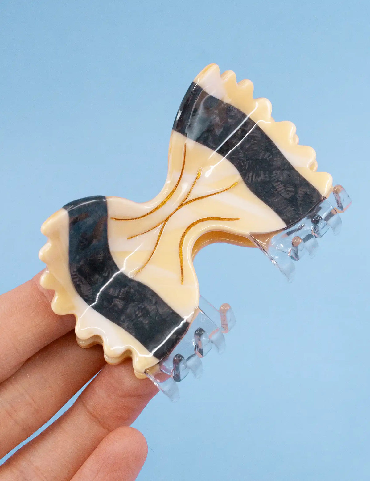 Farfalle Bow Tie Italian Pasta Hair Claw Clip