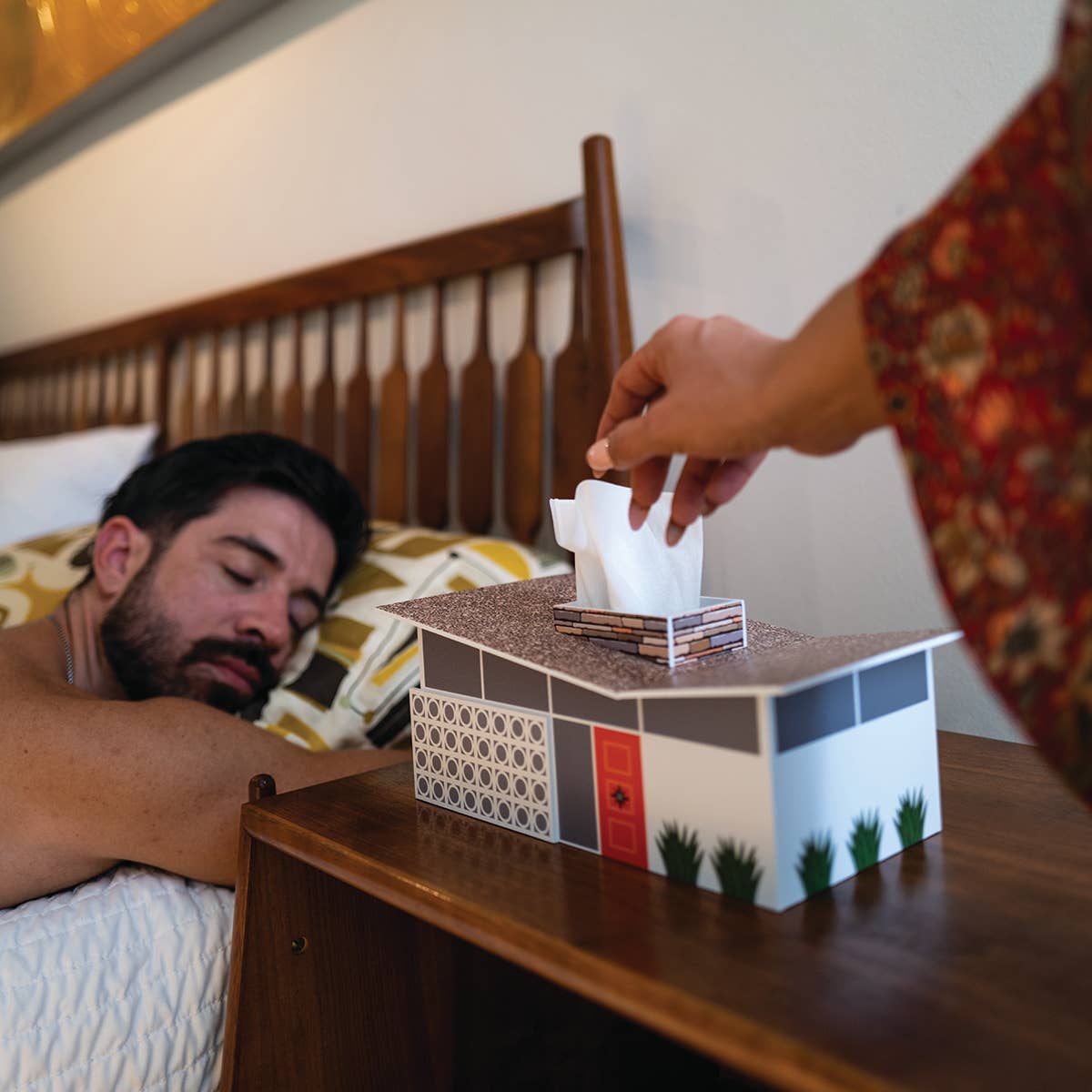 Midcentury Tissue Box Cover - Butterfly House