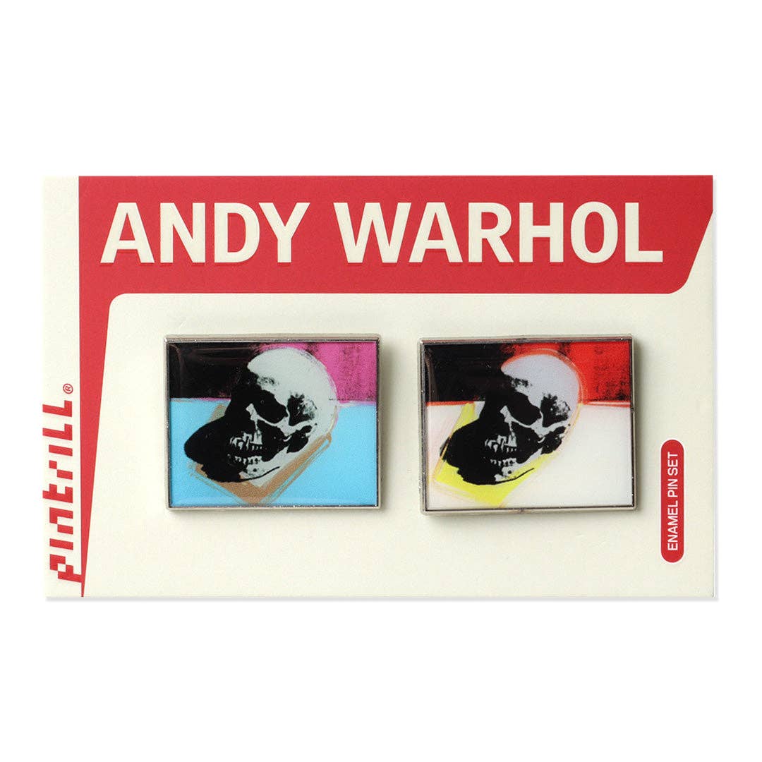 Warhol Skulls Blue White Pin Set