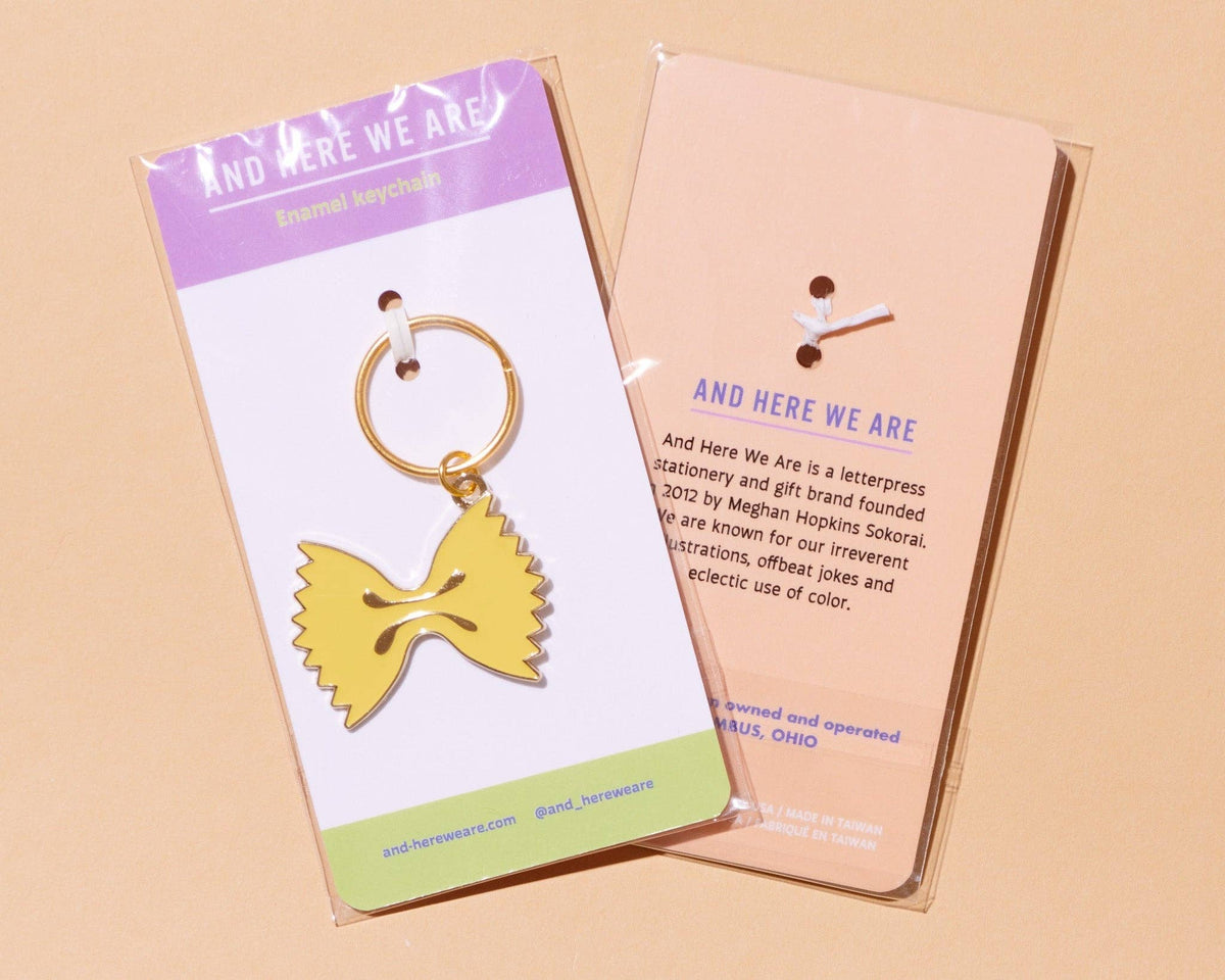 Farfalle Bowtie Pasta Enamel Food Keychain & Bagcharm