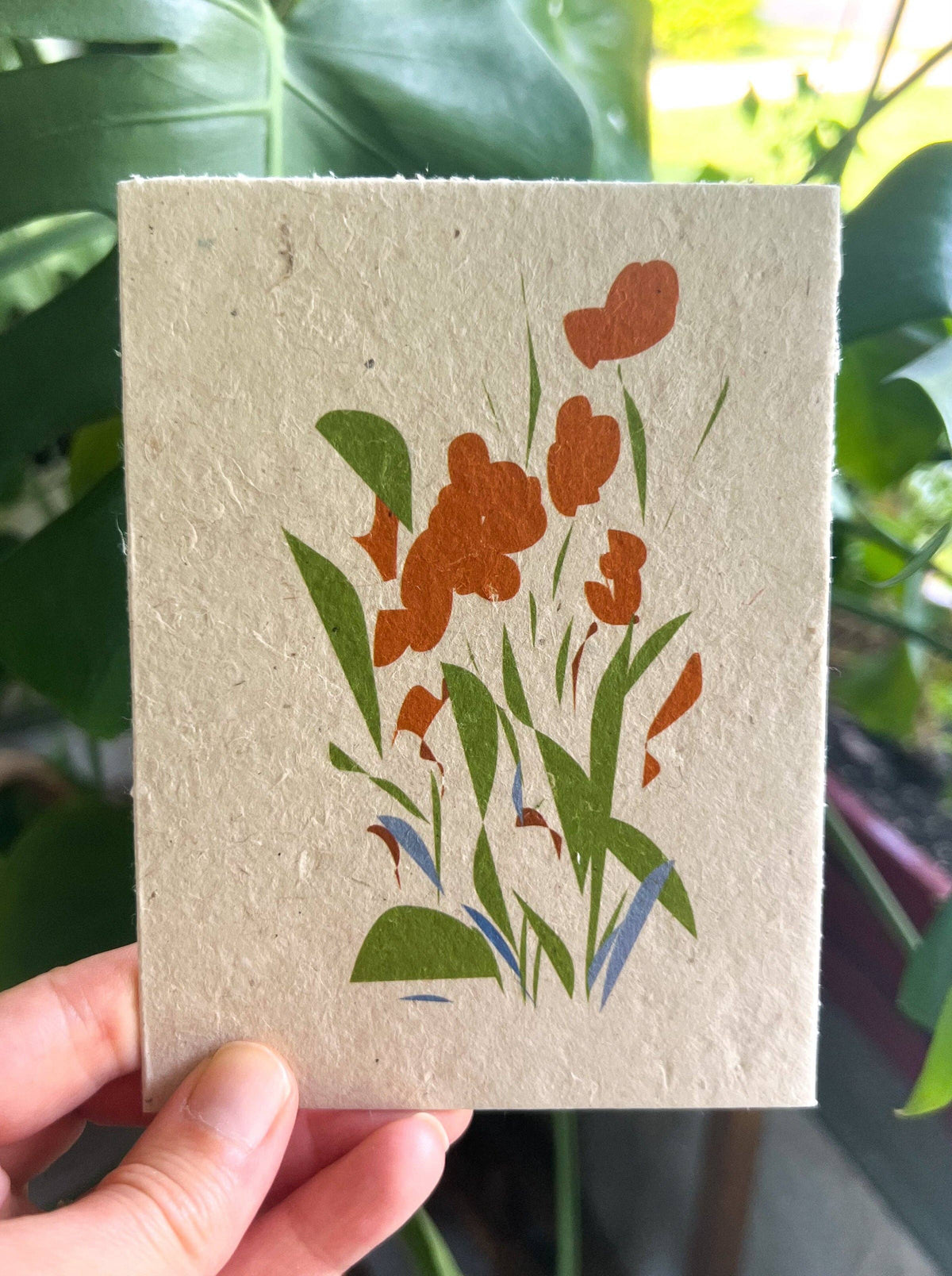 Abstract Red Floral Plantable Seed Card