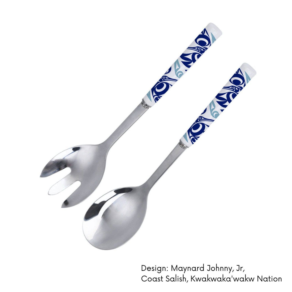 Salad Servers with Contemporary Indigenous Design