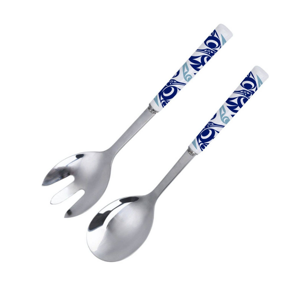 Salad Servers with Contemporary Indigenous Design