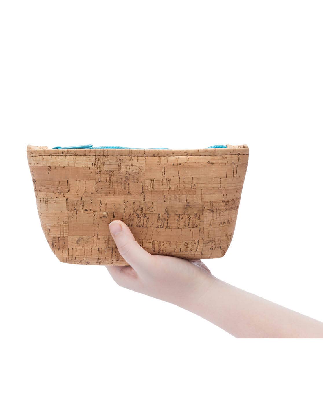 Medium Cork Zipper Pouch | Flourish Print