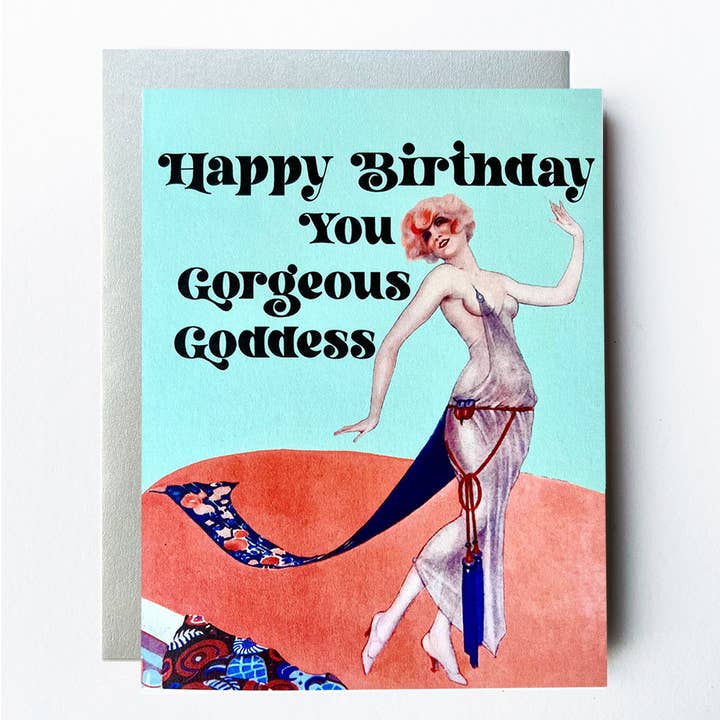 Gorgeous Goddess Birthday  Art Deco Card