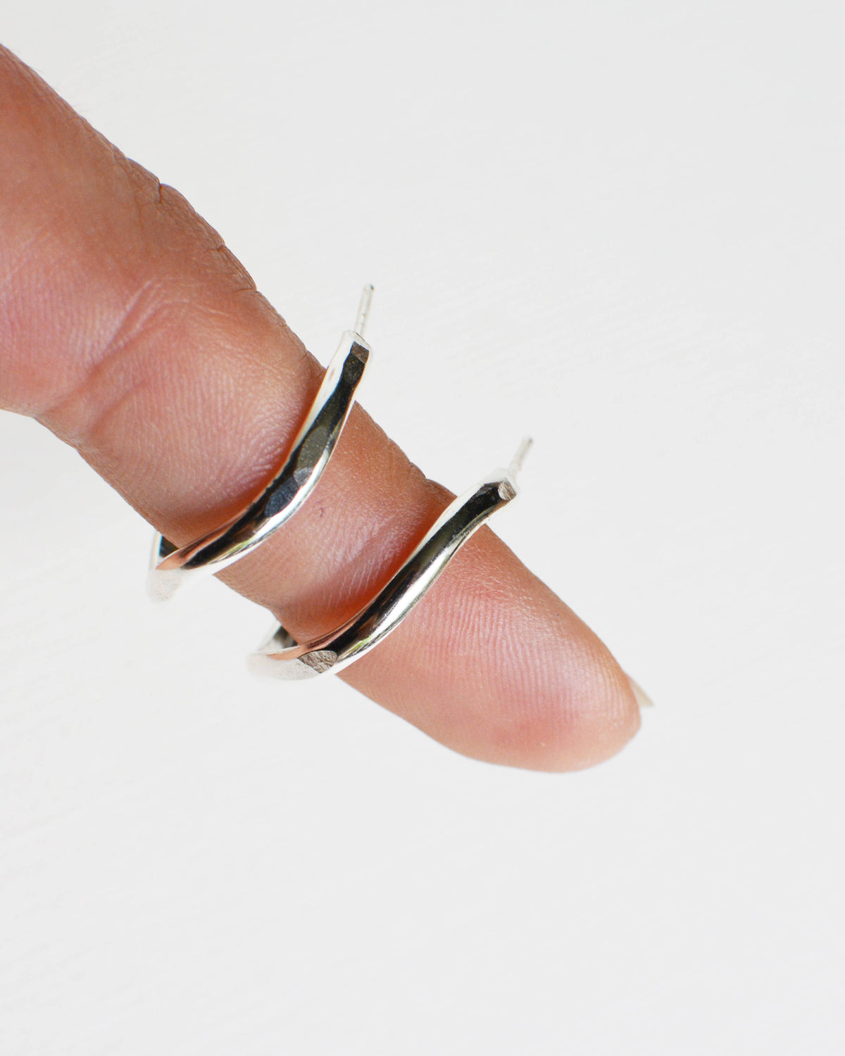 Silver Heli Hoops