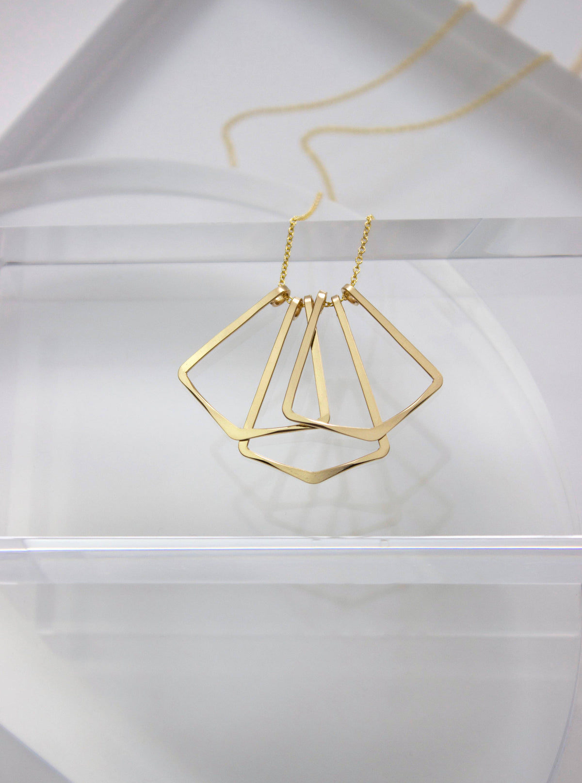 Flutter Necklace, Delicate, Art Deco, Gold Fill, Silver 