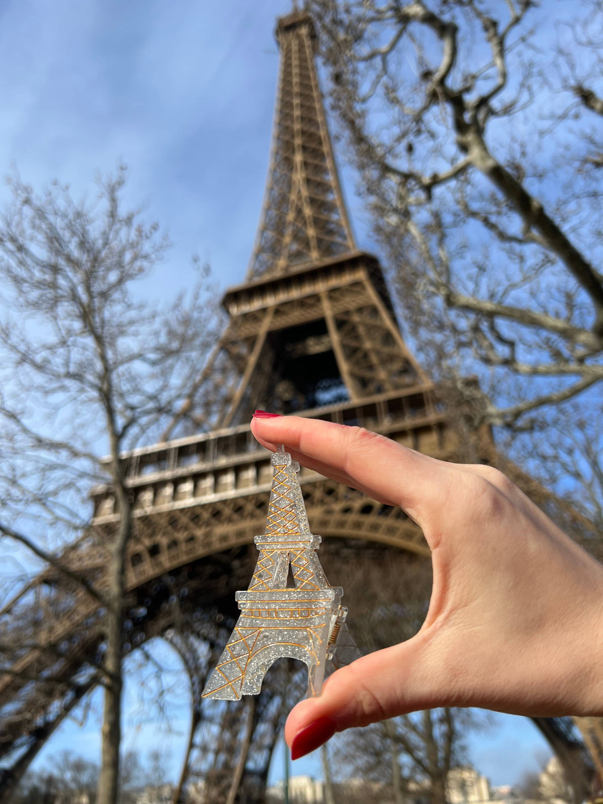 Hand-painted Eiffel Tower Paris Claw Hair Clip