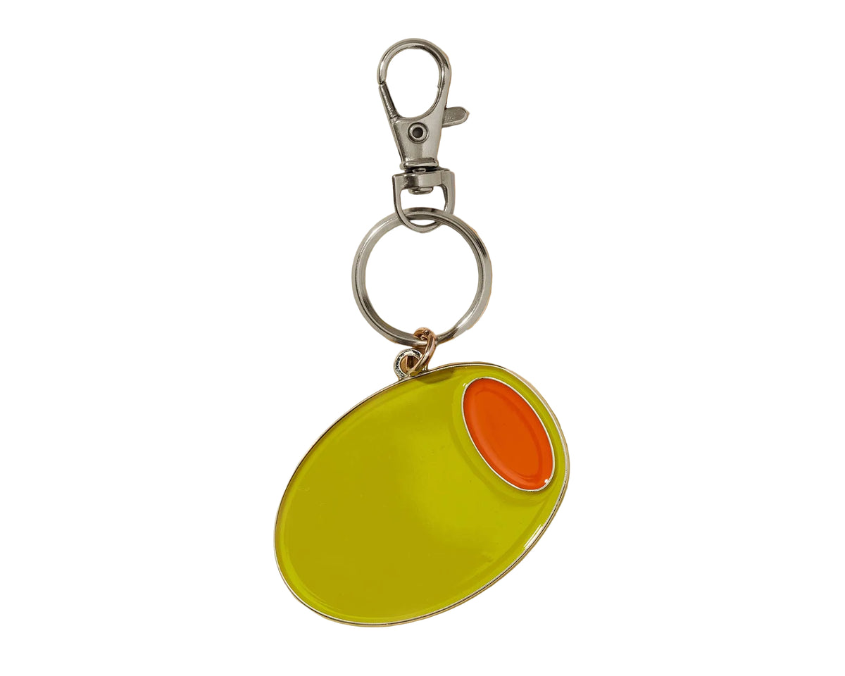 Martini Olive Enamel Keychain & Bag Charm