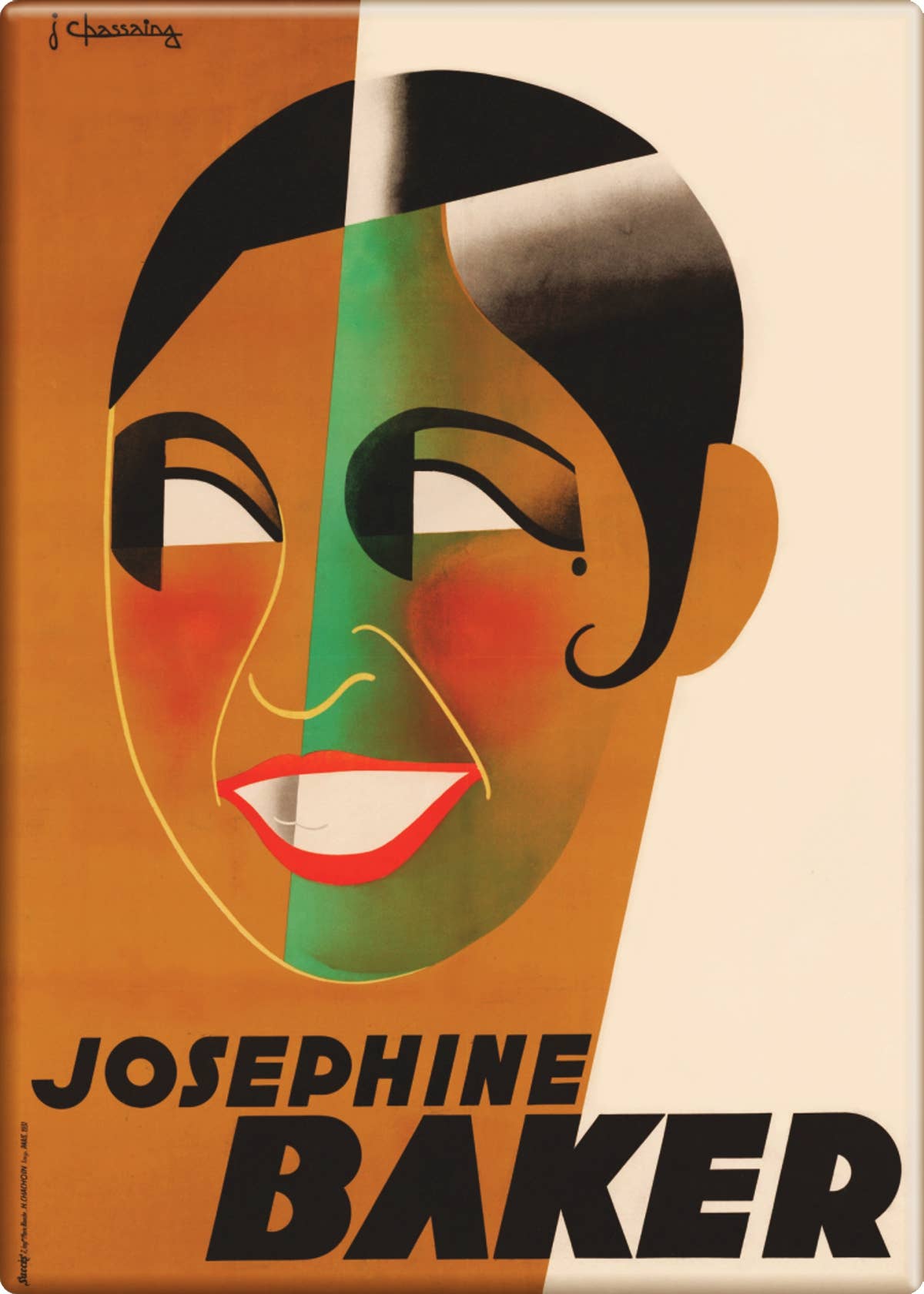 Josephine Baker 1931 Jazz Art Deco Vintage Repro Magnet