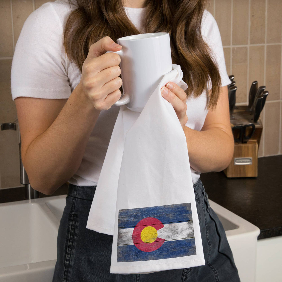 Colorado State Flag Tea Towel