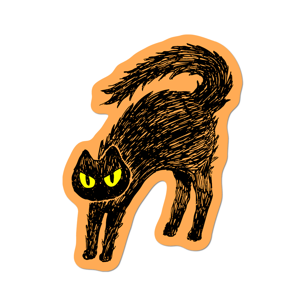 Spooky Cat Die-Cut Sticker
