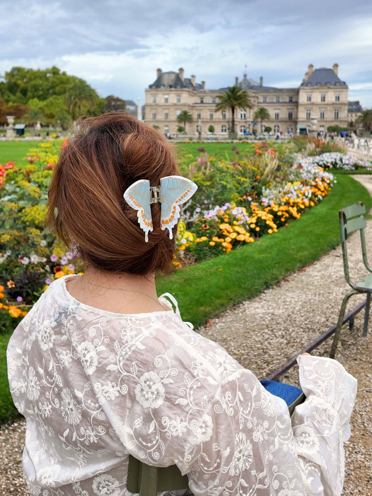 Hand-painted Swallowtail Butterfly Claw Hair Clip