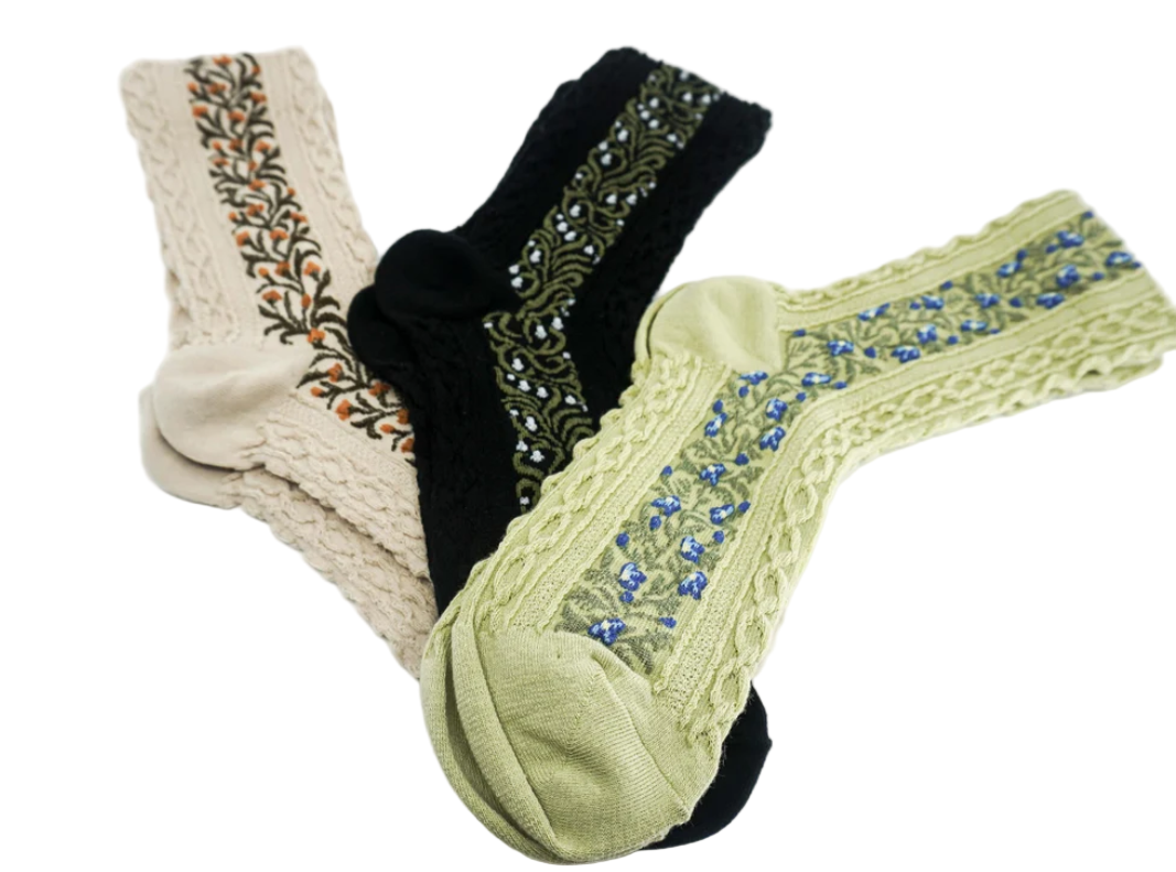 Women&#39;s Floral Cotton Socks