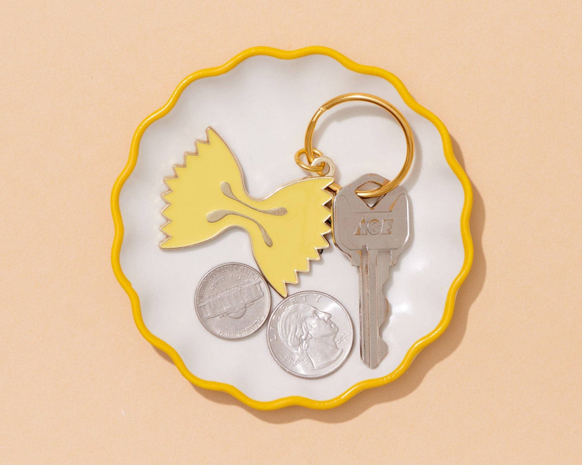 Farfalle Bowtie Pasta Enamel Food Keychain & Bagcharm