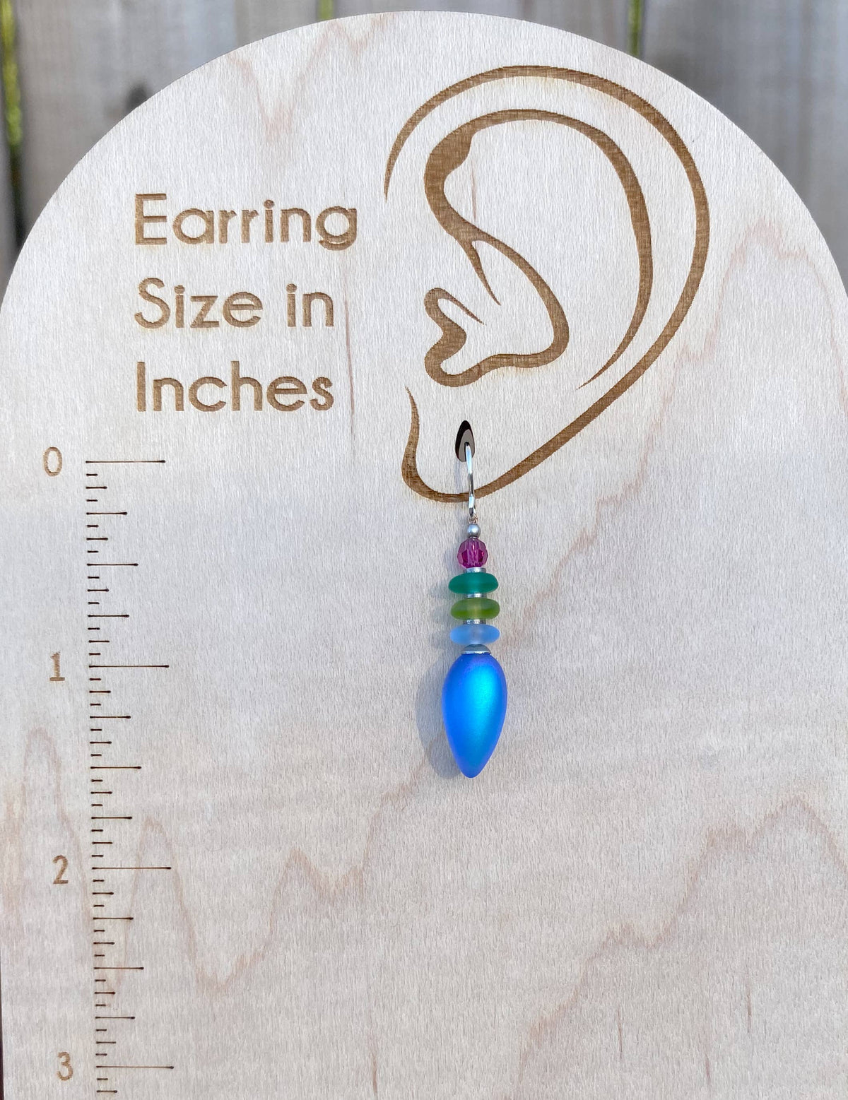 Tango Earrings in Iridescent Blue + Pink