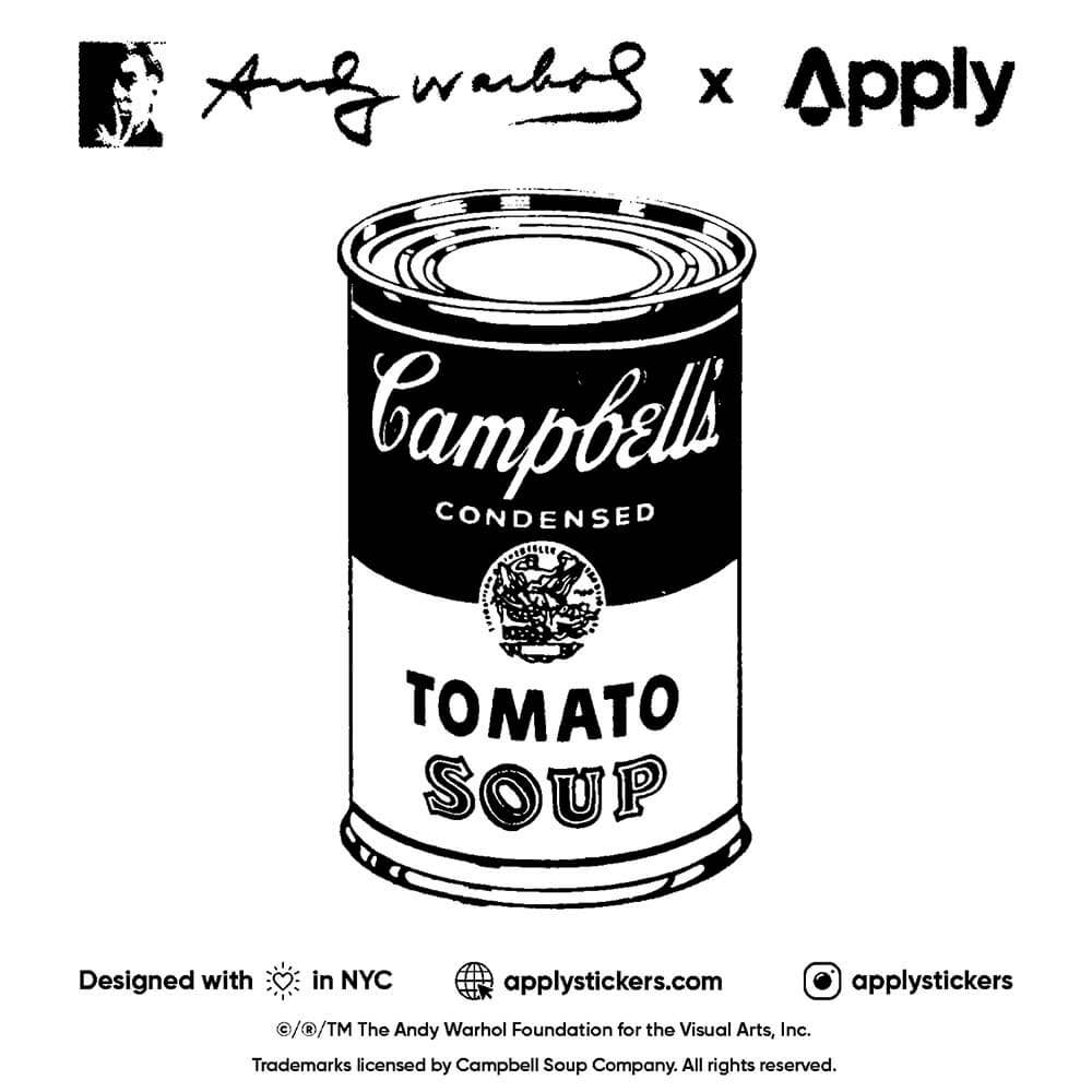 Campbell's Soup Cans by Andy Warhol - Sheet of 9 Stickers