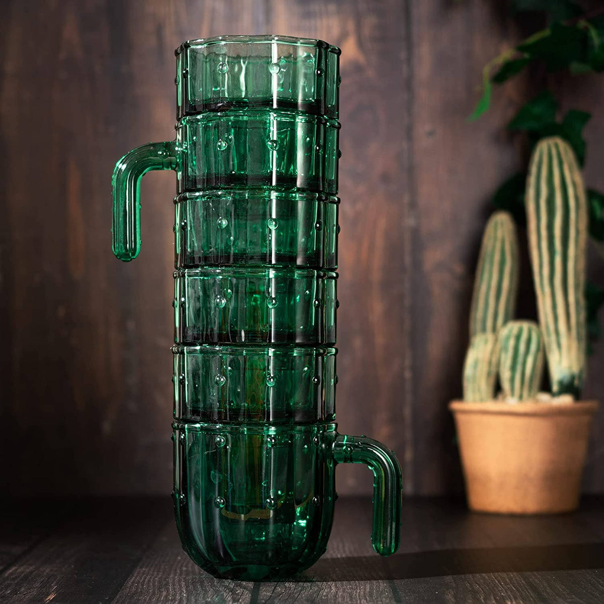 Cactus Stackable Set of 6 Glasses
