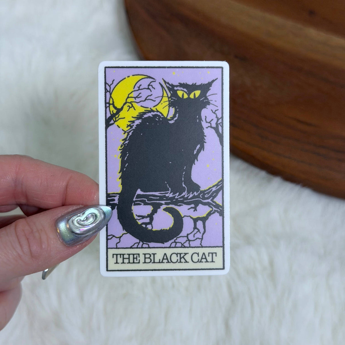 The Black Cat Tarot Card Halloween Sticker