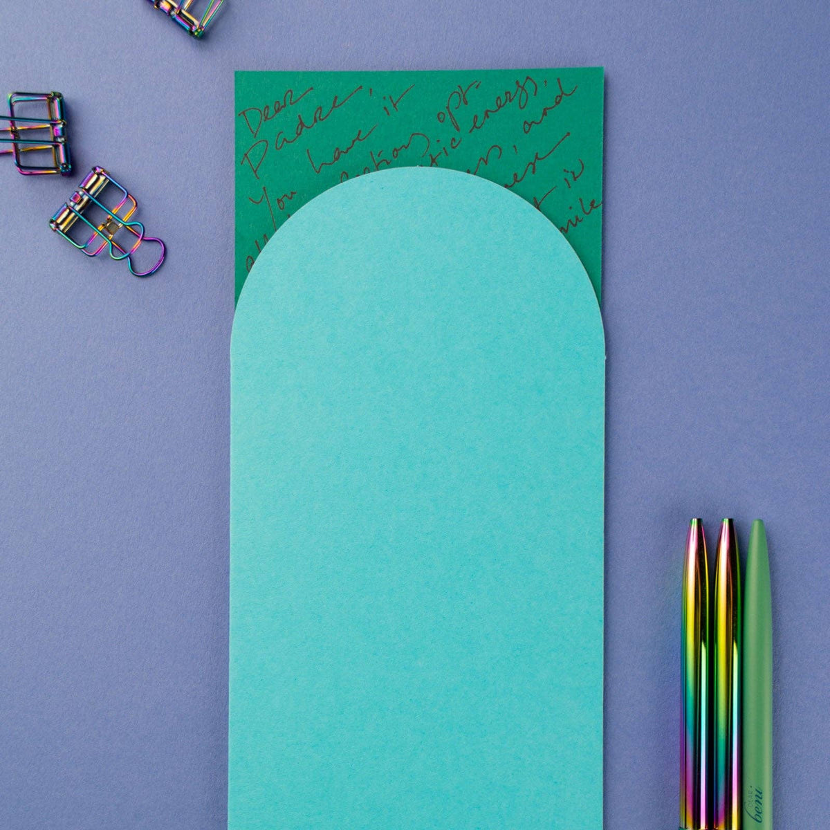 Happy Bday #10 Slim Sleeve Card - Turquoise
