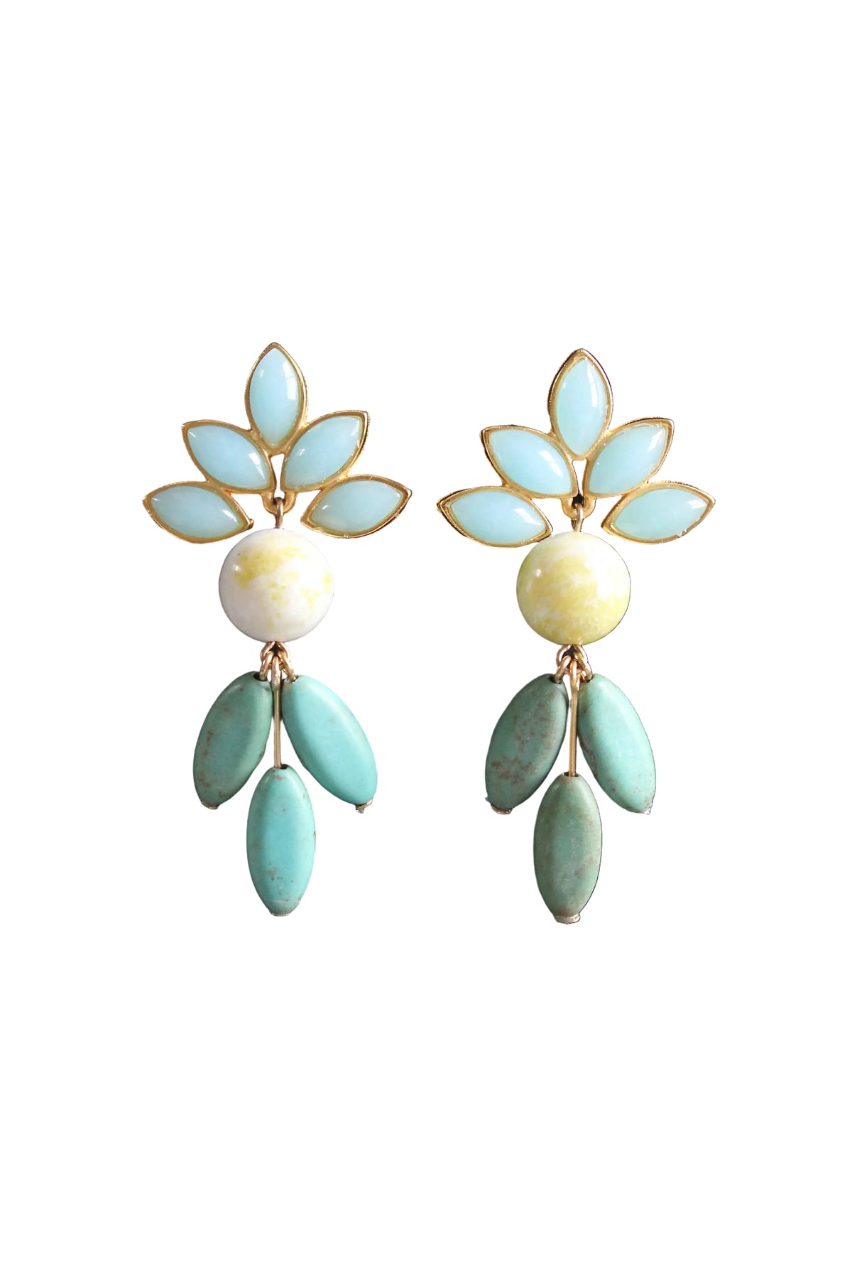 Vintage Glass and Turquoise Earrings