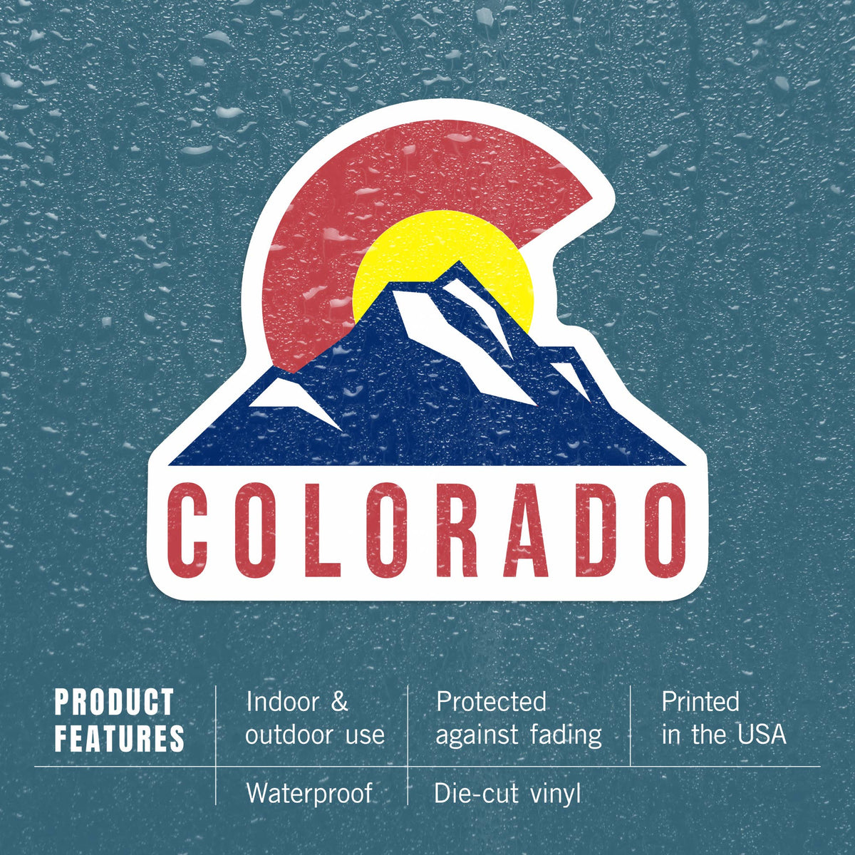 Colorado Flag & Mountain Sticker