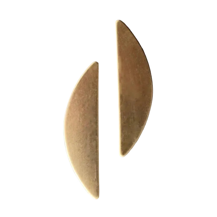 Half Moon Brass Post Earrings