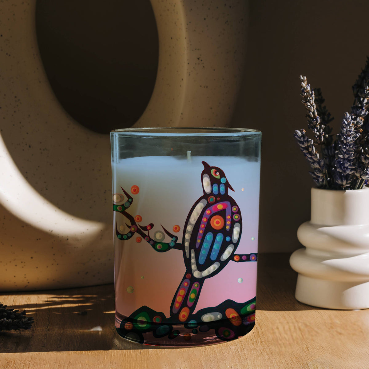 Indigenous Art Essential Oil Candle | Birds