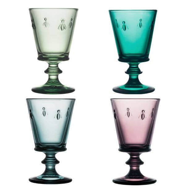 Bee Colored Wine Glass