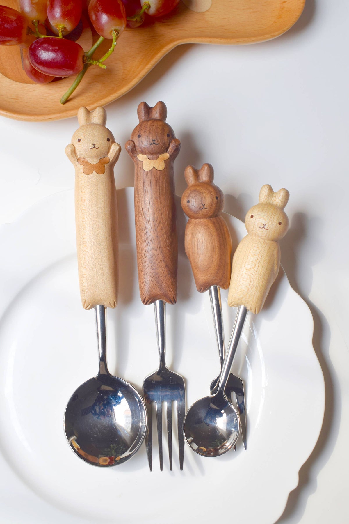 Hand-Carved Bunny Spoon & Fork