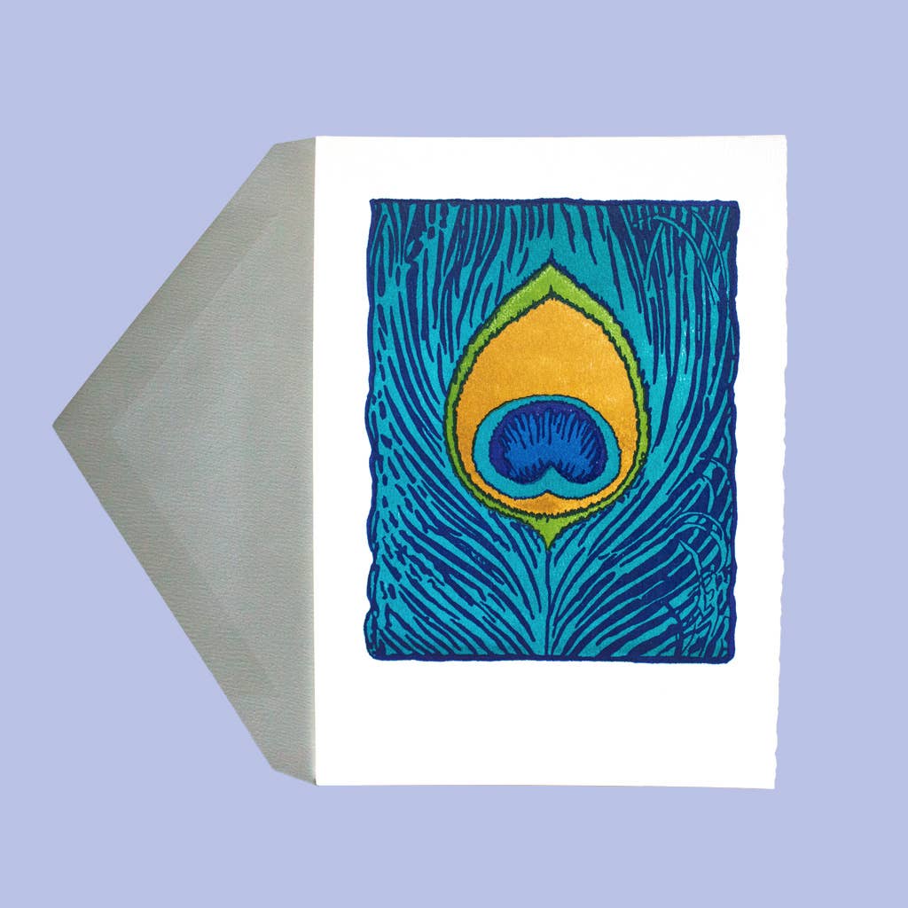 Peacock Feather Individual Card