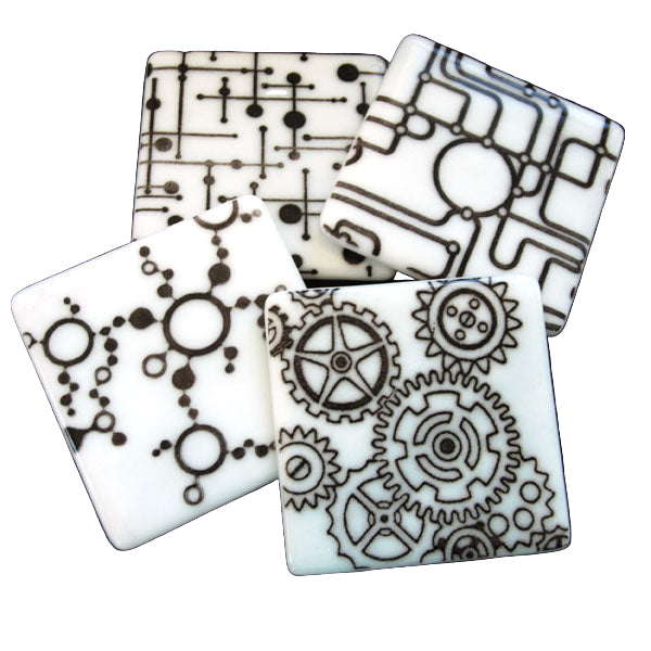 Black &amp; White Fused Glass Coaster