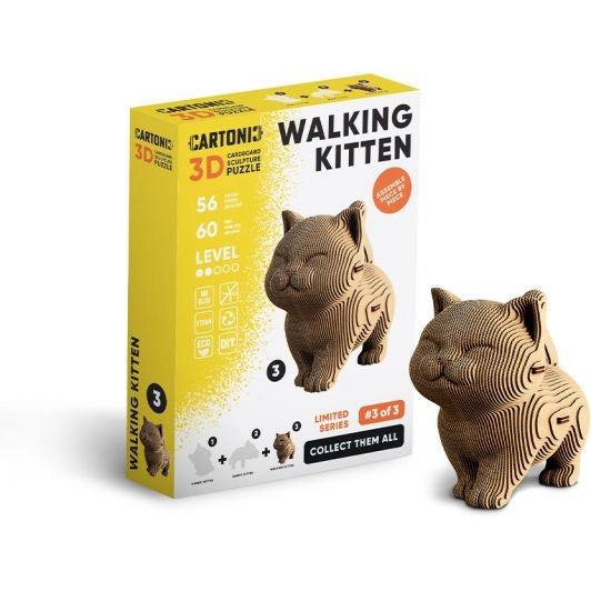 Walking Kitten Cardboard Puzzle