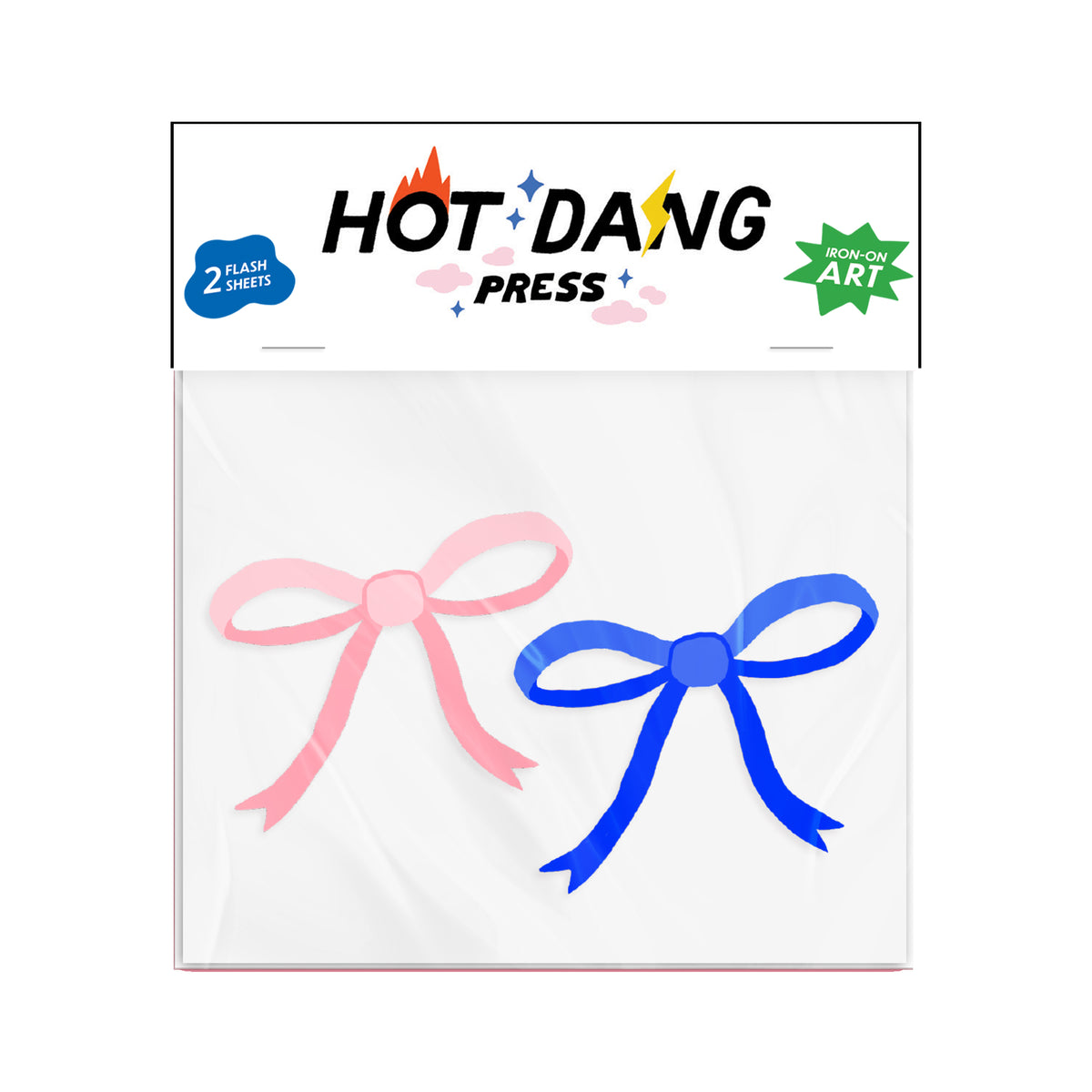 Pink and Blue Bow Buddies Iron On