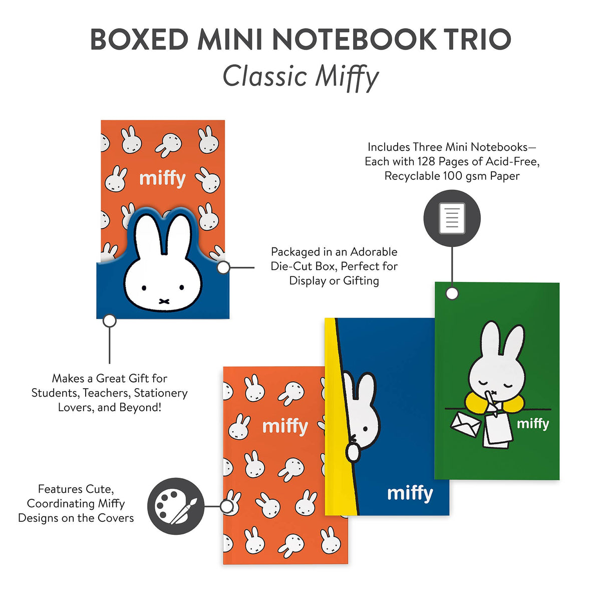 Boxed Mini Notebook Trio Classic Miffy