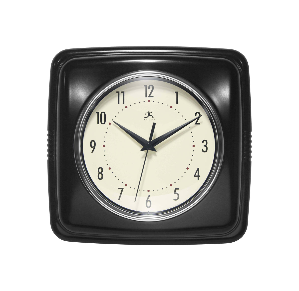 Retro Square Black Indoor Wall Clock 9.25 Inch