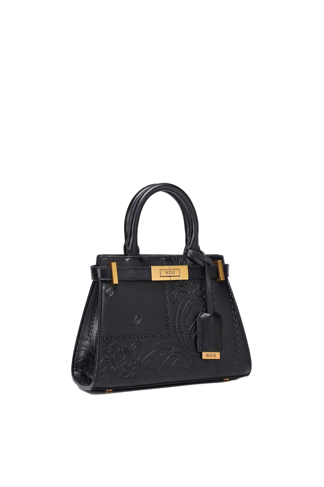 Jeanne 250MM Black Paisley Handbag