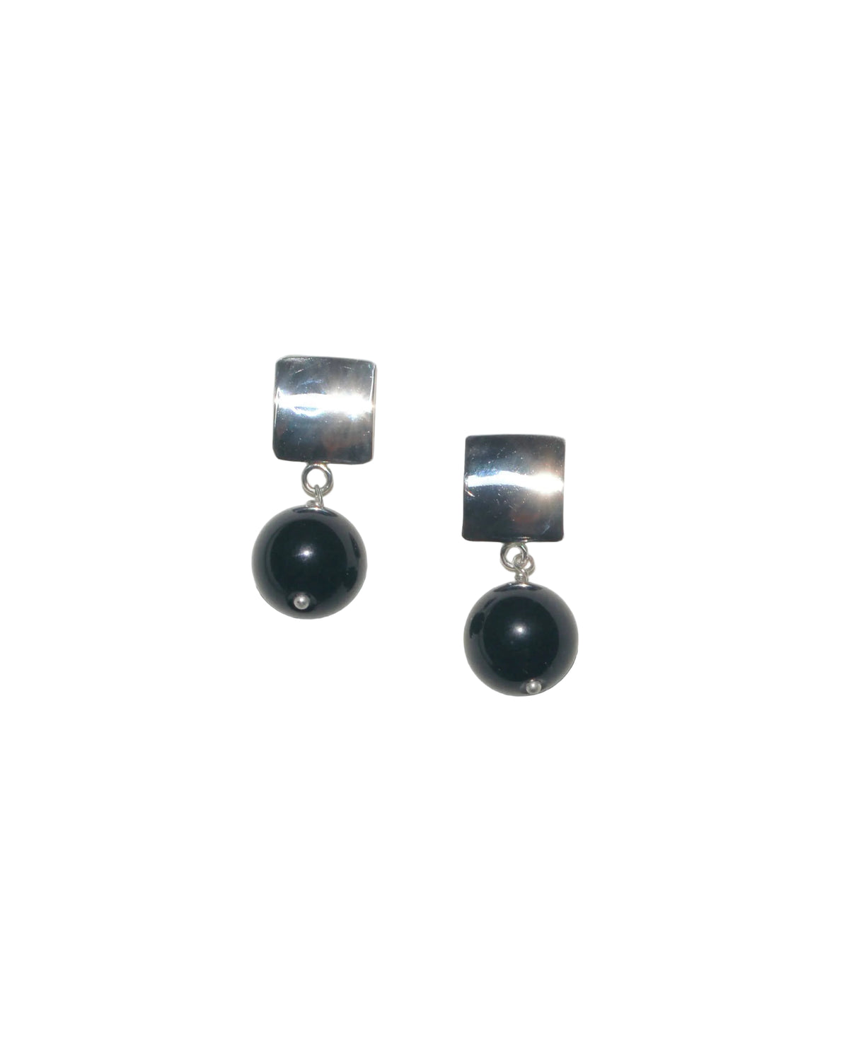 Silver Onyx Earrings