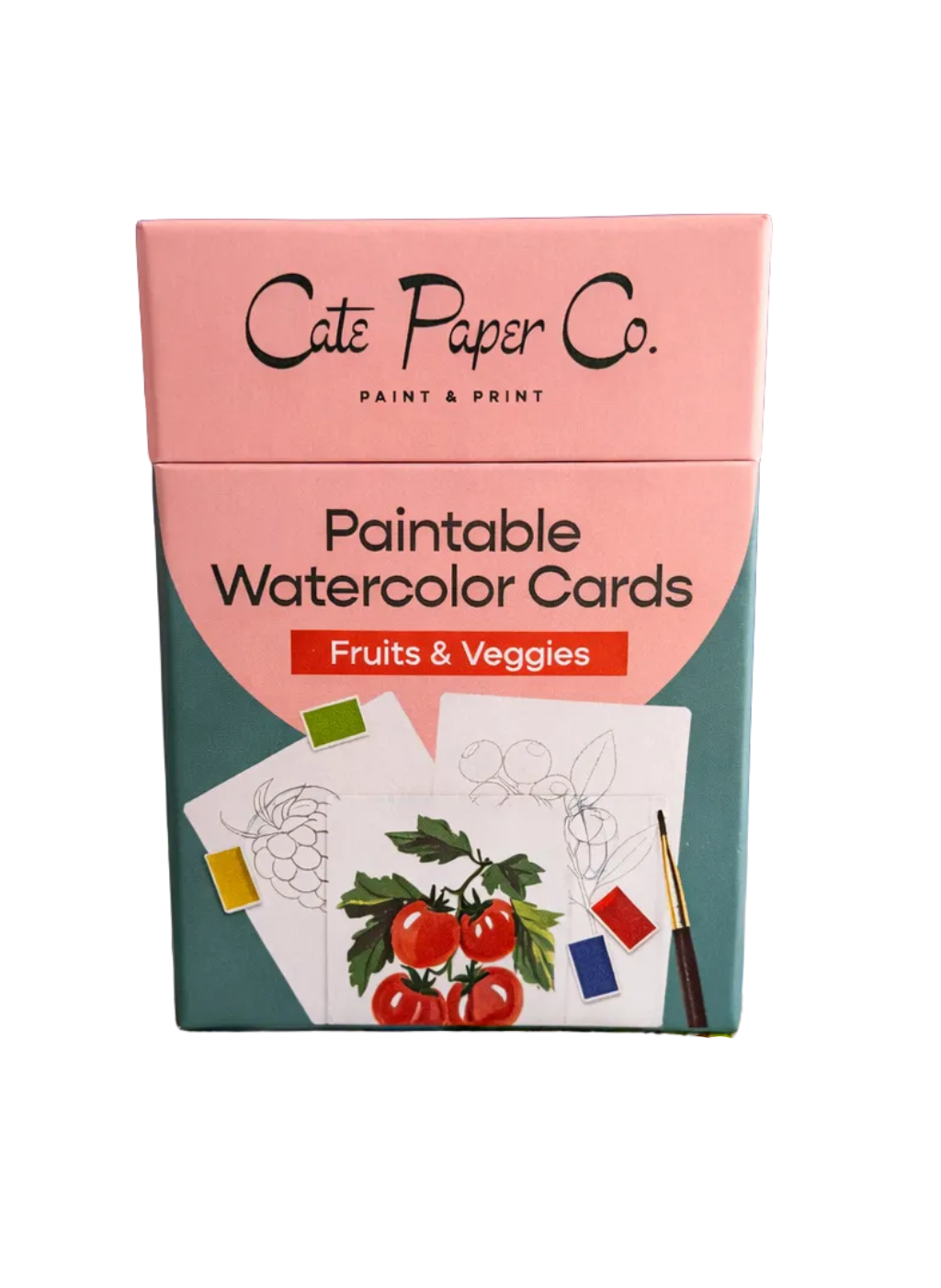 Paintable Watercolor Card Deck - Fruits and Veggies