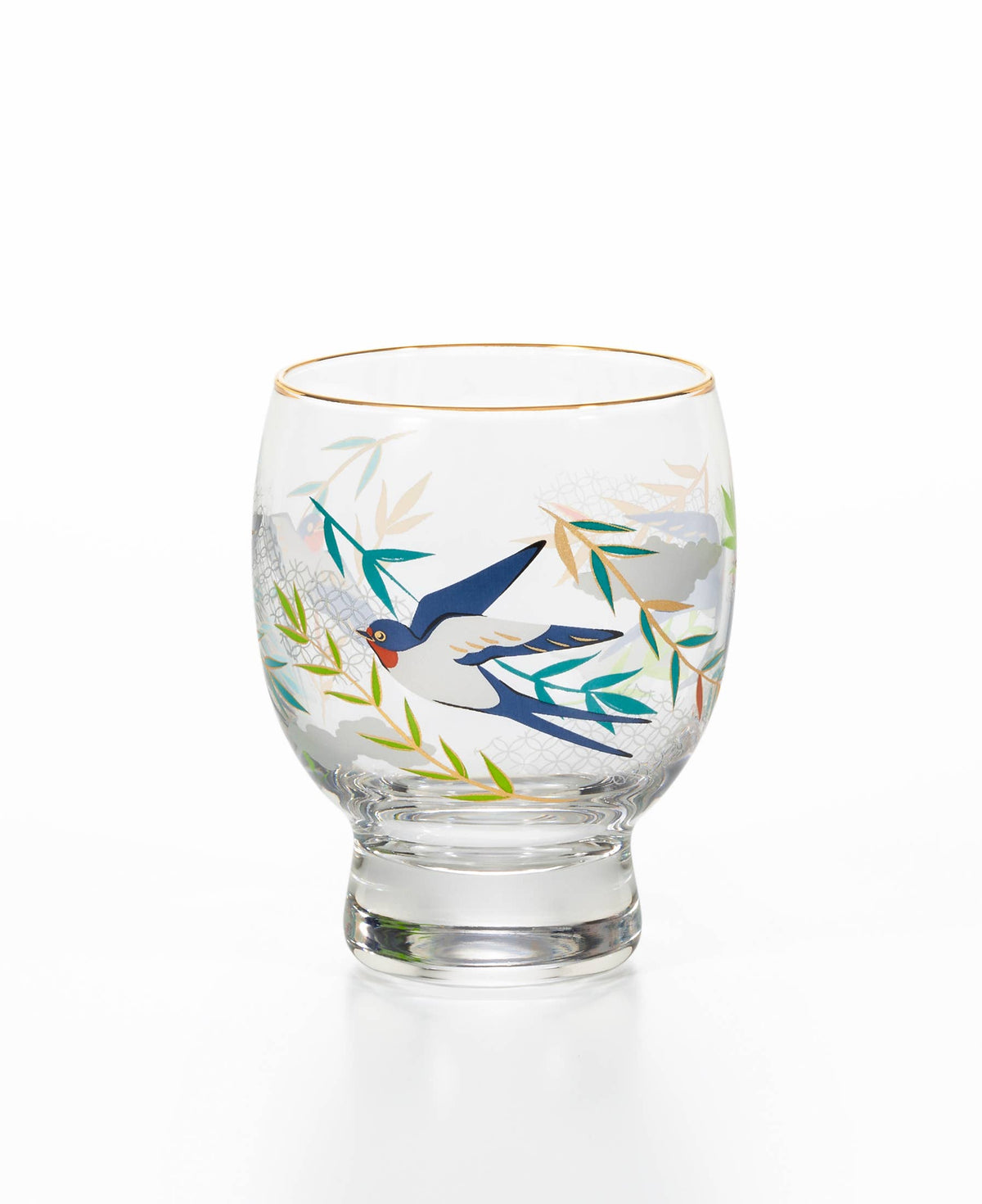 Auspicious Flowers and Birds Sake Cup Swallow