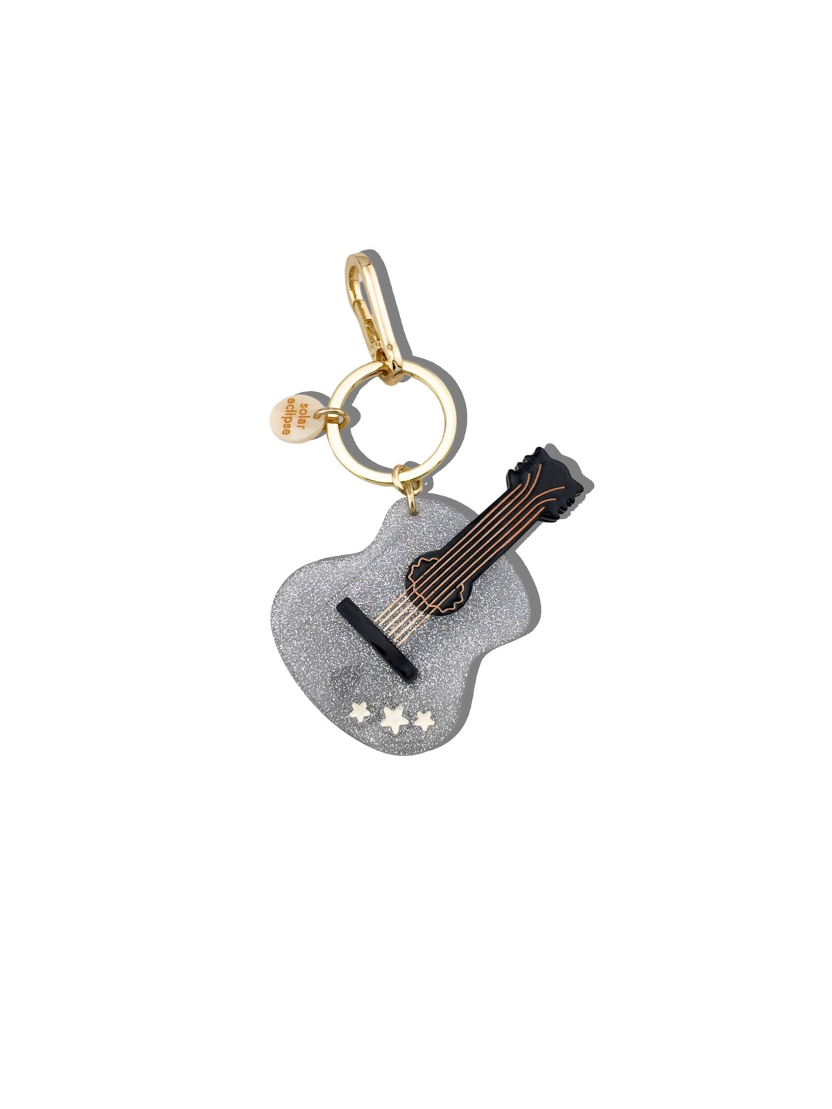 Silver Guitar Bag Charm + Keychain