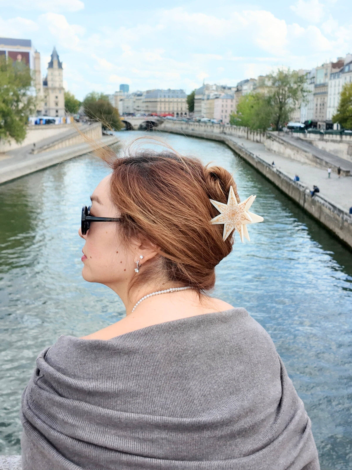 Hand-painted Celestial Star Claw Hair Clip | Eco-Friendly