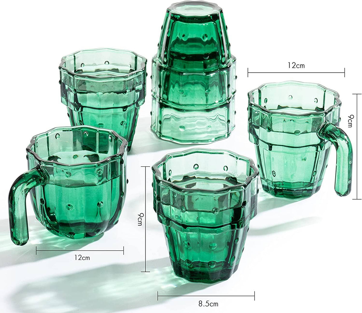 Cactus Stackable Set of 6 Glasses