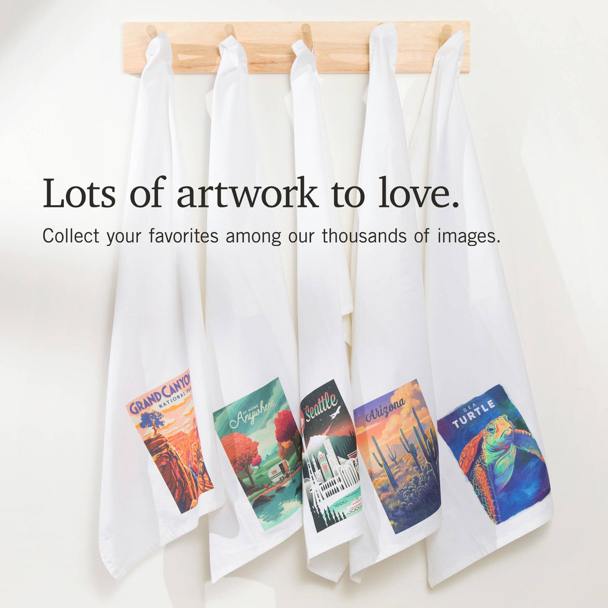 Denver, Colorado, Skyline View Tea Towel