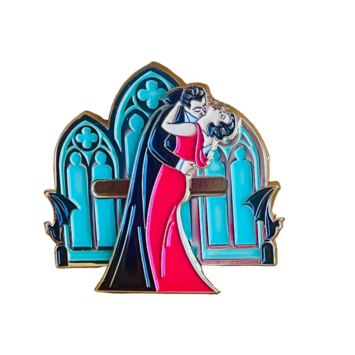 Kiss of Dracula, soft enamel pin that slides!