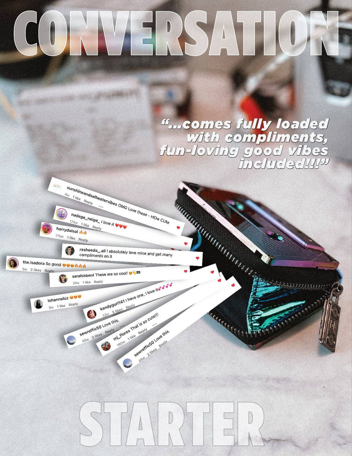 Electro Black Cassette Wallet | Holographic Y2K Retro Gifts