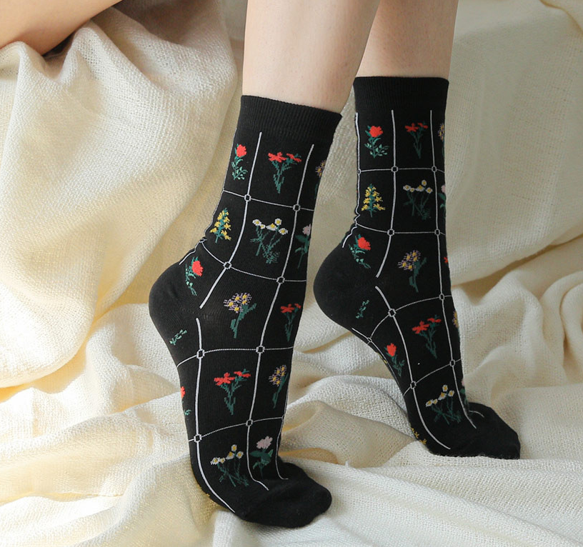Womens Garden Print Socks